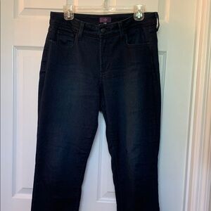 NYDJ Alina Straight Slim Leg Jeans/Jegging 12 Petite Navy Wash